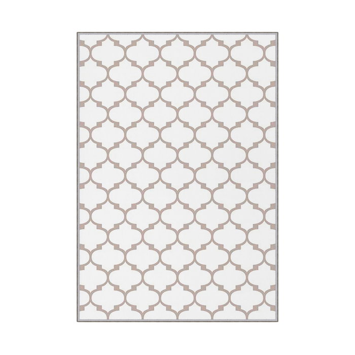 Conceptum Wookece304 Alfombra de Poliéster Blanco y Beige 80 x 150 cm